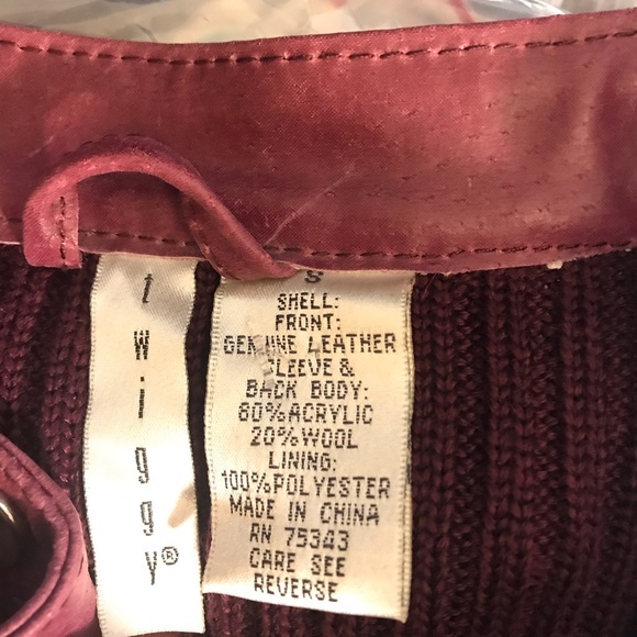 Vintage Twiggy Red Leather Sweater Jacket Small - Picture 8 of 9